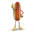 3d rendered illustration of a hot dog character
