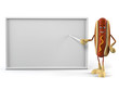 3d rendered illustration of a hot dog character