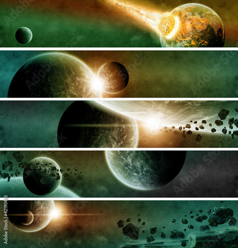 Illustration: Planet apocalypse web banner collection Planet apocalypse web banner collection