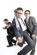 crazy businessmen dancing