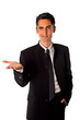 Photo: Young businessman is showing hand signs. Young businessman is showing hand signs.
