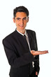 Photo: Young businessman is showing hand signs. Young businessman is showing hand signs.