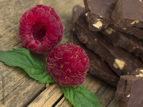 Photo: chocolate with raspberries chocolate with raspberries