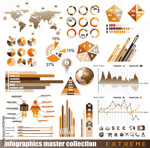 Vector: Premium infographics master collection: graphs, histograms... Premium infographics master collection: graphs, histograms...