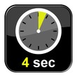 Glossy Button schwarz - 4 Sekunden