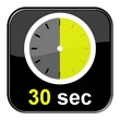 Glossy Button schwarz - Uhr: 30 Sekunden