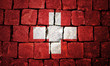 Switzerland flag painted on wall background
