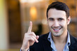 Businessman pointing an idea