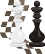White and black king. Chess pieces