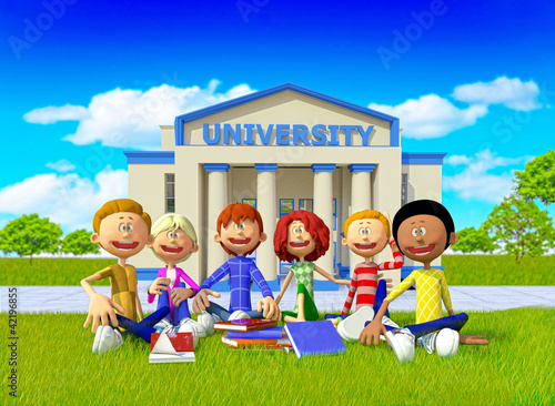 Illustration: University students University students