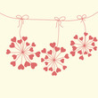 Vector: Cute unique floral card with hearts Cute unique floral card with hearts