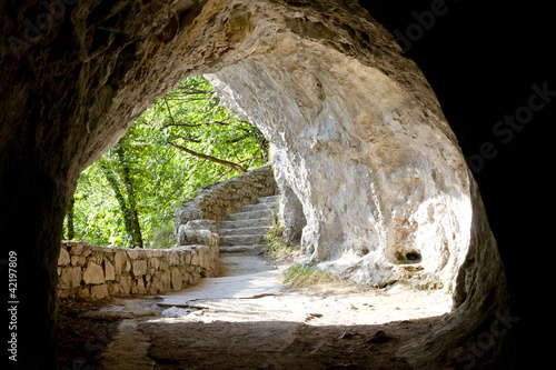 Fototapeta Tunnel in Plitvice lakes - Croatia.