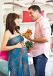 Expectant couple out shopping