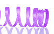 bright purple streamer isolated on white