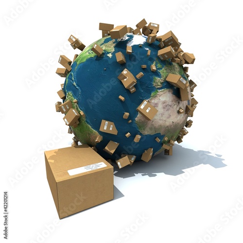 Illustrazione: Worldwide parcel delivery Worldwide parcel delivery