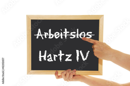 Photo: Schild Arbeitslos / Hartz IV Schild Arbeitslos / Hartz IV