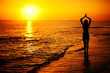 yoga at sunset