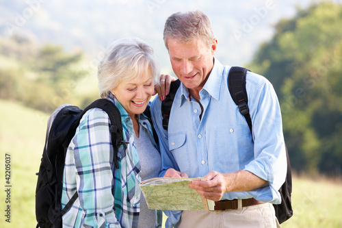 Photo: Senior couple on country walk Senior couple on country walk