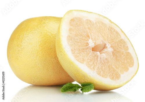 Photo: Pomelo or Chinese grapefruit isolated on white Pomelo or Chinese grapefruit isolated on white