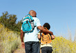 Foto: Father and son on country hike Father and son on country hike