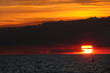 Sunset over Lake Erie with Venus in transit across sun