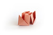 Red paper ship on a white background