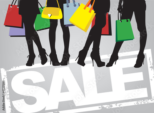 Vettoriale: shopping time shopping time