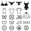 Vector: collection washing symbols collection washing symbols