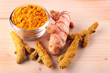 Fresh, dried and powdered turmeric root