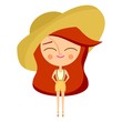 Cute girl dressed up for traveling (vector version)