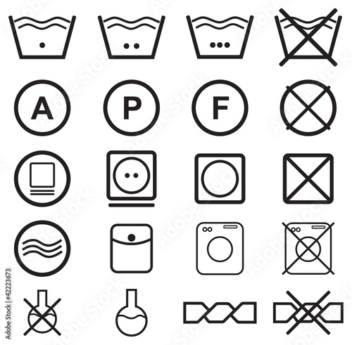 Vector: Set of washing symbols Set of washing symbols