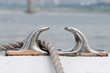 Metallic cleat with a rope