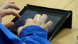 Worker is printing on a Tablet PC