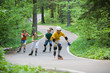 People skating at park