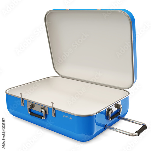 Illustration: Opened Suitcase isolated on white background Opened Suitcase isolated on white background
