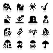 Insurance icons set Elegant series