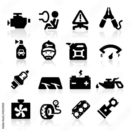 Vector: Cart parts icons set Elegant series Cart parts icons set Elegant series