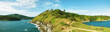 View of Promthep cape. Phuket island, Thailand. Panoramic compos