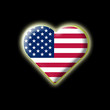 Illustration: Coeur drapeau États-Unis d'Amérique Coeur drapeau États-Unis d'Amérique
