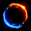 Vektor: Blue and red fire Dragons Blue and red fire Dragons