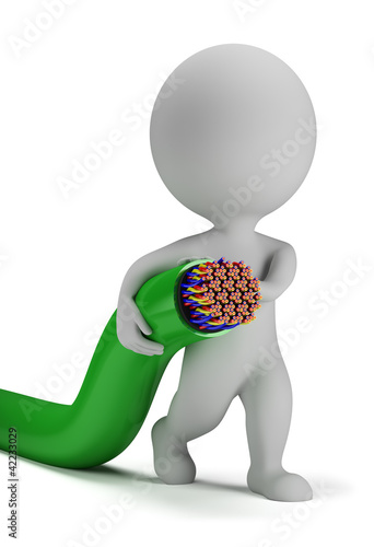Illustration: 3d small people - cable 3d small people - cable