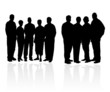 Groupe de personnes en ombre chinoise