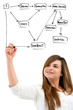 Photo: Young woman creating diagram with marker pen. Young woman creating diagram with marker pen.