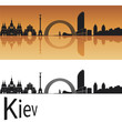 Kiev skyline in orange background