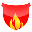 Fire shield isolated on white background