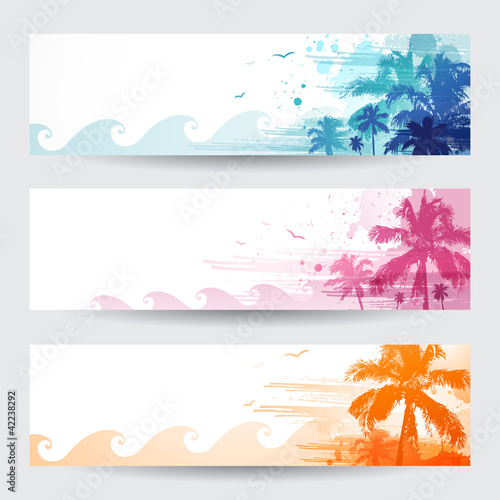 Vettoriale: Tropical summer banners Tropical summer banners