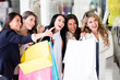 Group of friends shopping