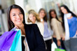 Woman at shopping center