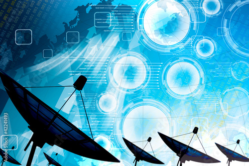 Photo: Satellite dish transmission data Satellite dish transmission data