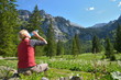 Foto: Trinkpause bei Wanderung Trinkpause bei Wanderung